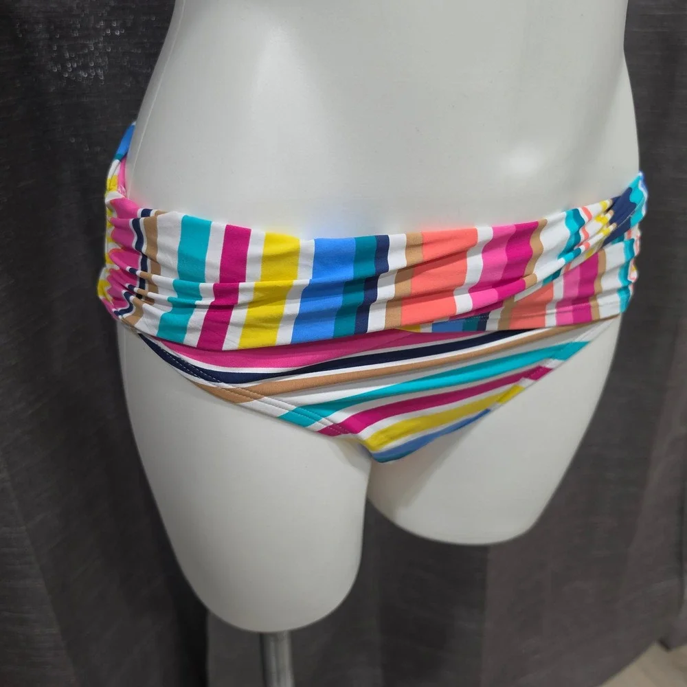 Bleu Rod Beattie Women Multicolor‎ Striped Underwire Bikini Set 36D Size 10 NWT